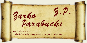 Žarko Parabucki vizit kartica